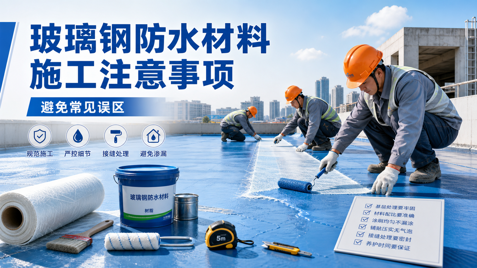 玻璃钢防水材料施工注意事项，避免常见误区 庆阳 版